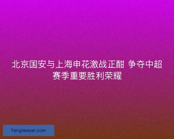 北京国安与上海申花激战正酣 争夺中超赛季重要胜利荣耀